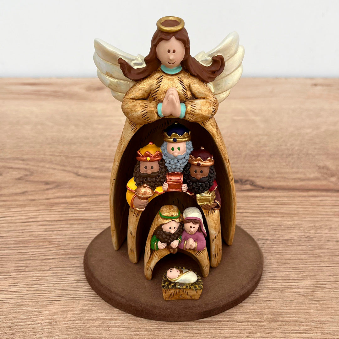 Pesebre 4 Piezas con Base de Madera