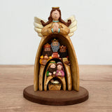 Pesebre 4 Piezas con Base de Madera