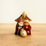 Nacimiento con Choza 8 cm – Escena del Pesebre en Colores Tradicional