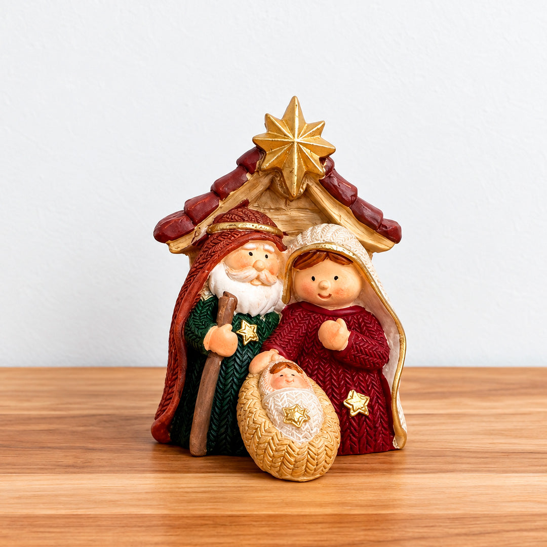 Nacimiento con Choza 7.5 cm – Escena del Pesebre en Colores Tradicional