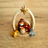 Nacimiento con Arco 8.5 cm – Escena del Pesebre en Colores Vivos