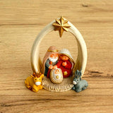 Nacimiento con Arco 8.5 cm – Escena del Pesebre en Colores Pastel