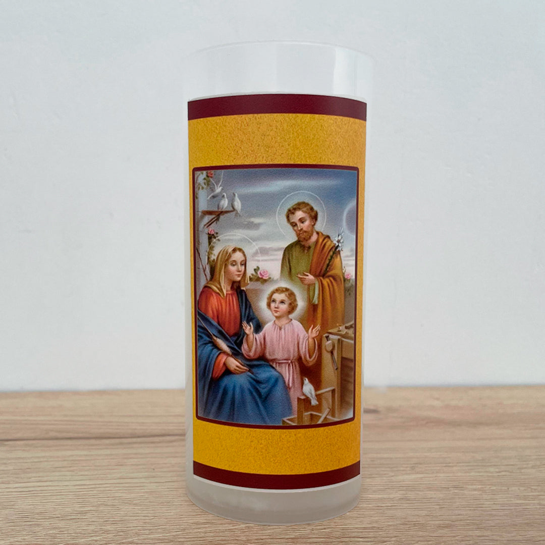 Vela Vaso Plástico Con Imagen De La Sagrada Framilia