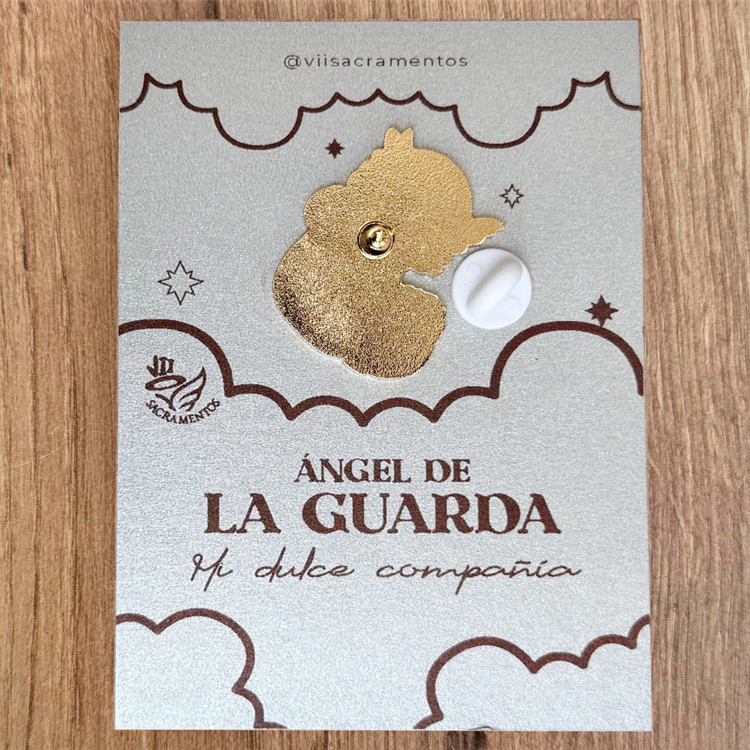 Pin Metálico Ángel de la Guarda con Recubrimiento de Resina