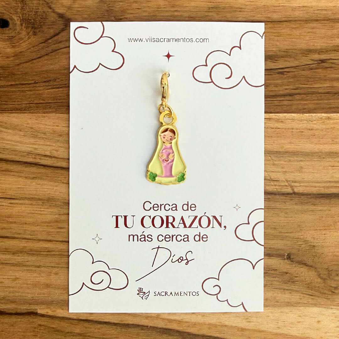Dije Charm Virgen de la Dulce Espera - Personaliza tu Fe