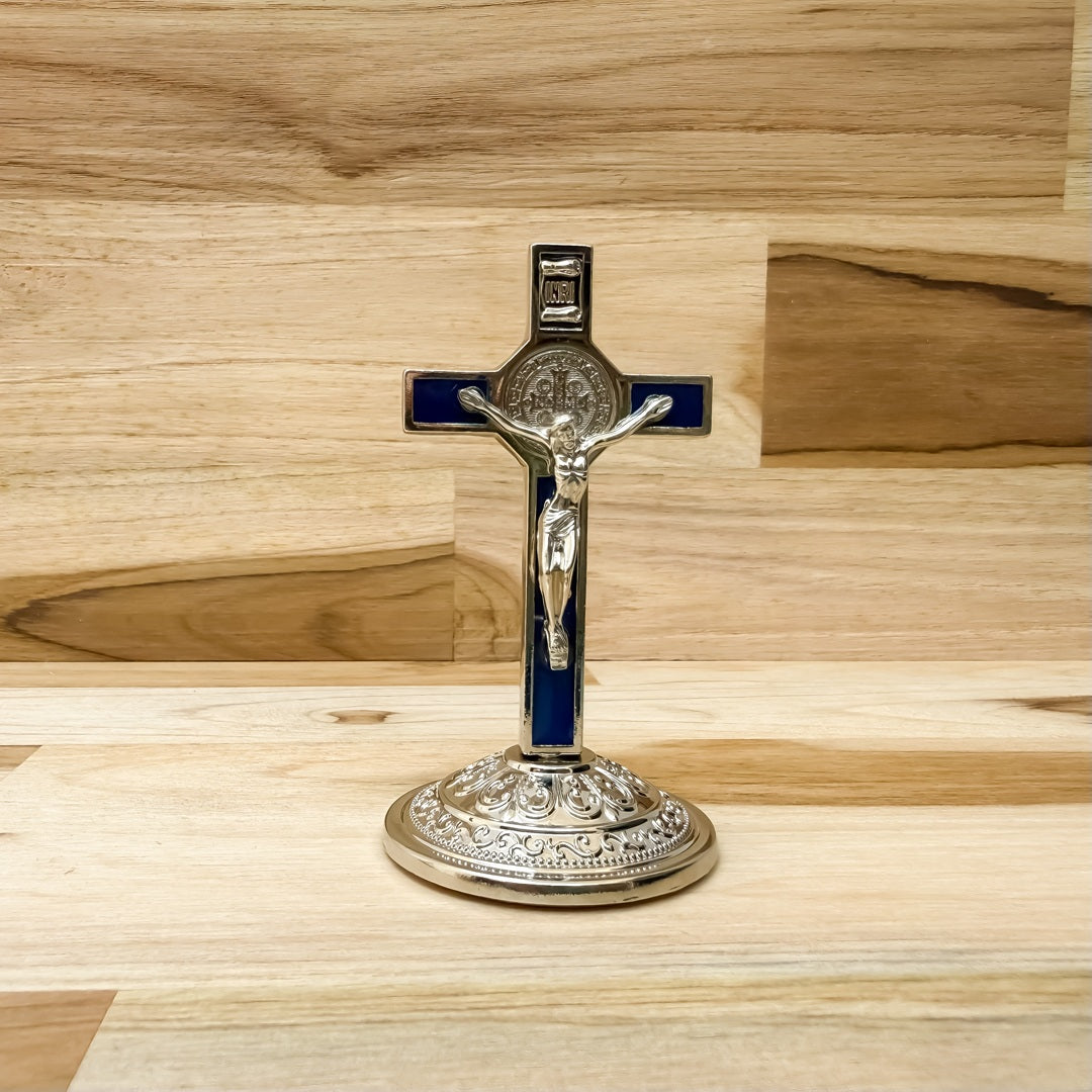 Cristo de San Benito con Base 8.5cm Azul – VII Sacramentos Colombia