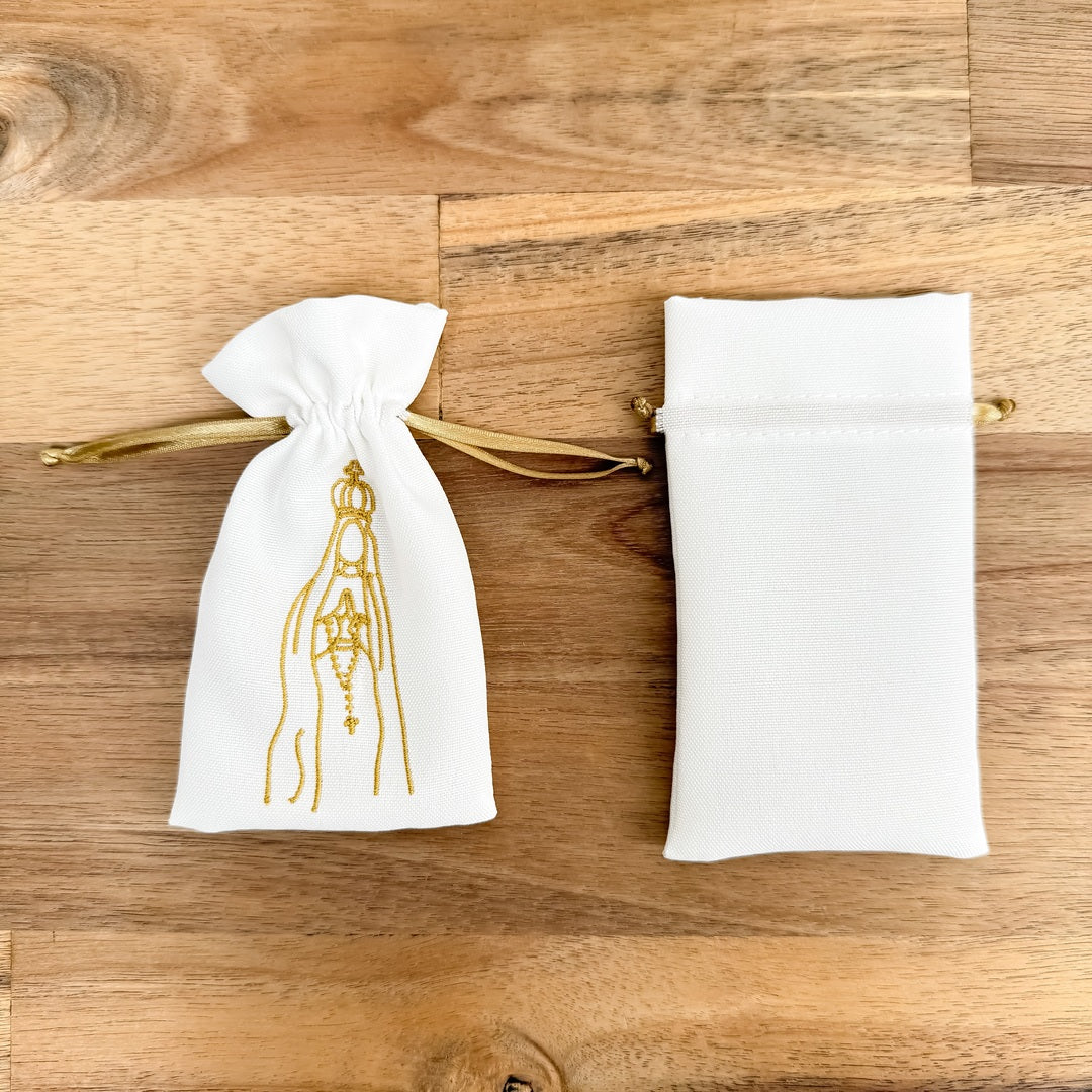 Bolsa Tela Virgen de Fatima Bordado x 6 Unidades – VII Sacramentos Colombia