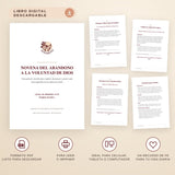 Novena del Abandono a la Voluntad de Dios, libro digital en PDF de VII Sacramentos: portada y páginas interiores de los días 1, 5 y 9