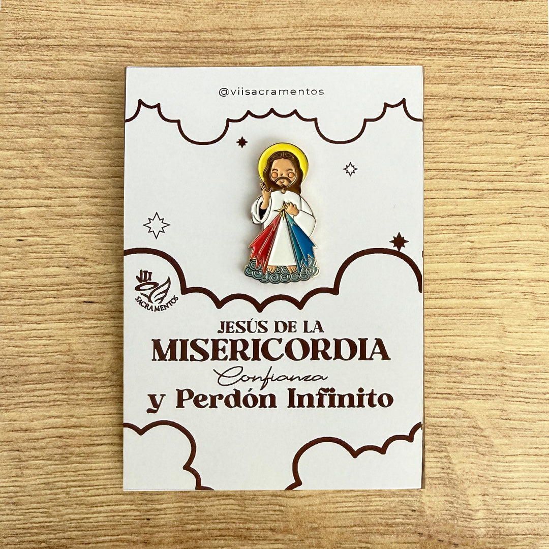 Pines Metálico Jesús de la Divina Misericordia – VII Sacramentos Colombia