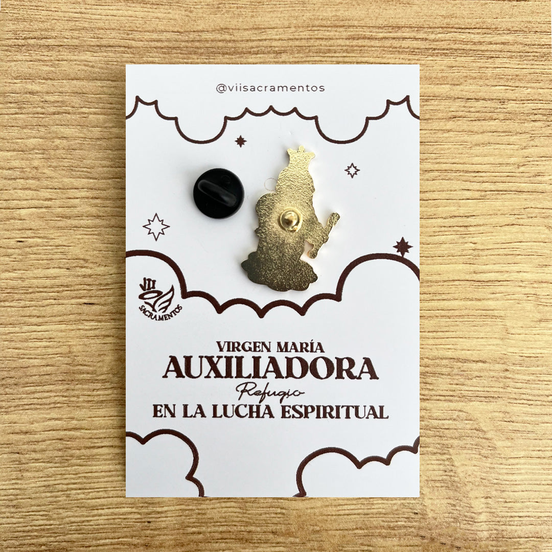 Pines Metálico Virgen María Auxiliadora